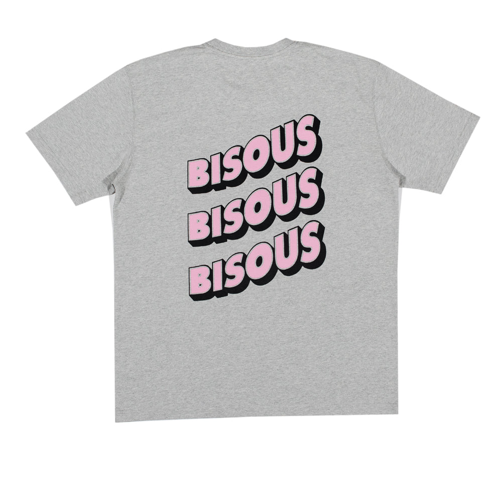 Bisous Skateboards Sonics T-shirt Ecrit/Dos Sport Grey/Rose Bs-sonics-t-shirt-sp