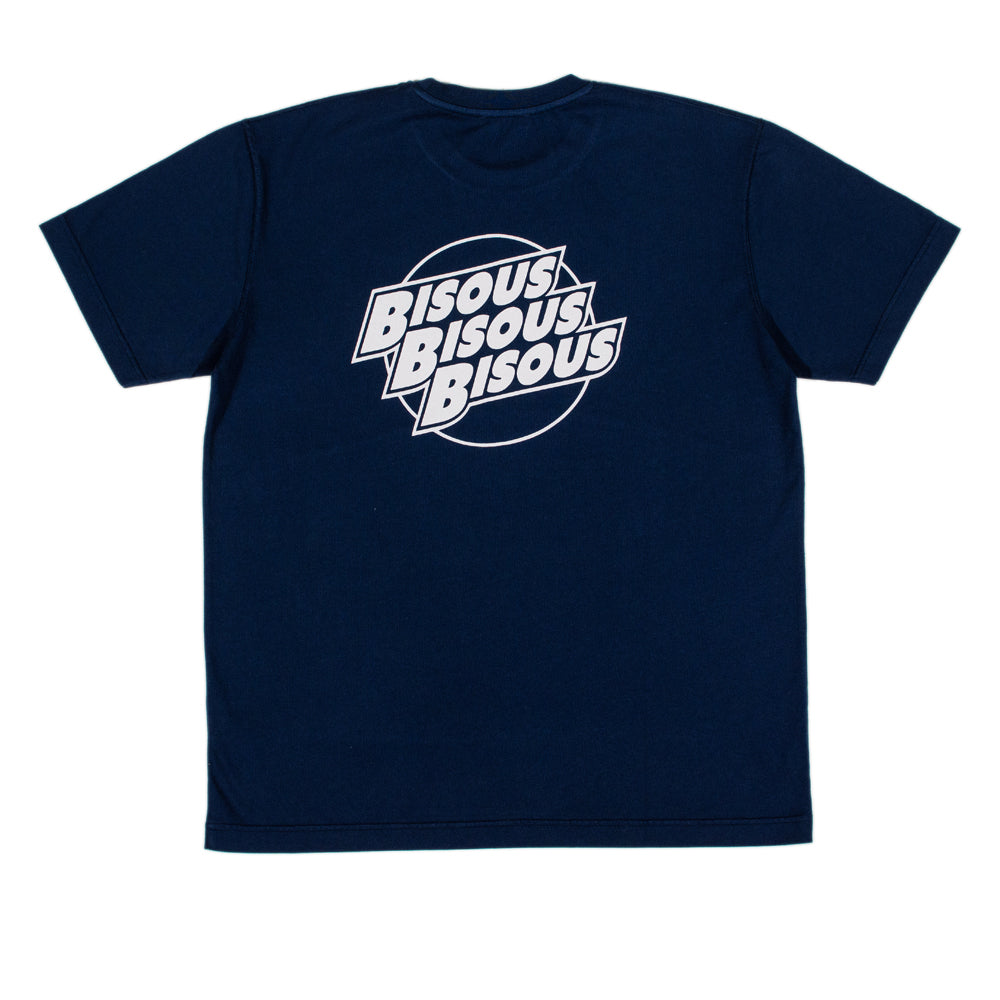 Bisous Skateboards Western Back T-shirt Mc Navy/White Bs-wstn-back-t-sh-nw