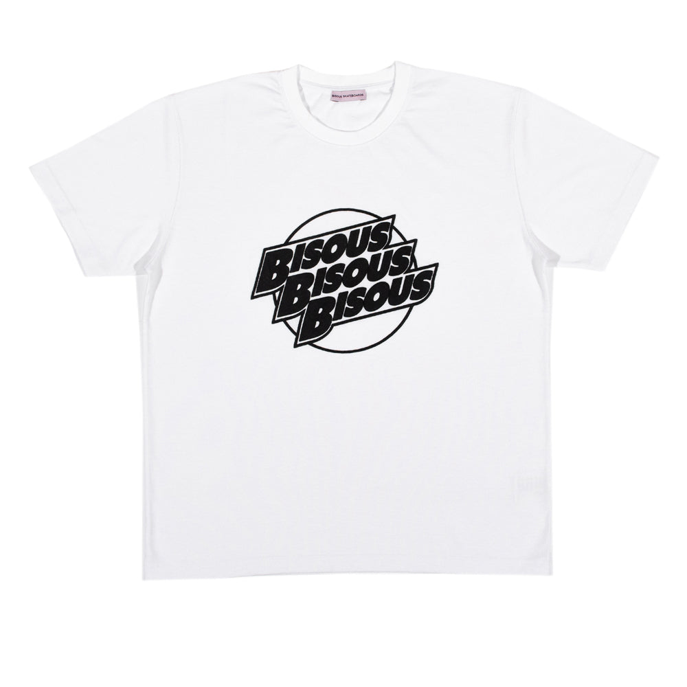 Bisous Skateboards Western T-shirt Mc White/Black Bs-western-t-sh-whtb