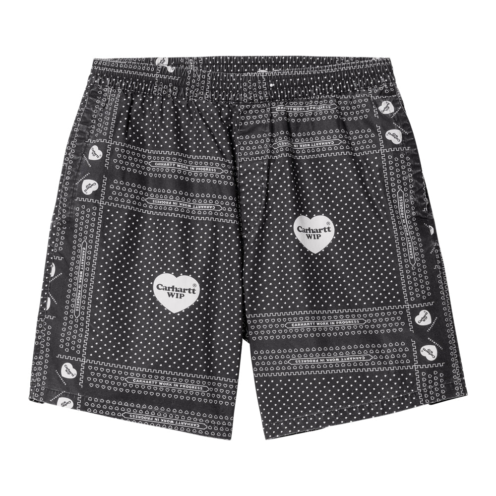 Carhartt Wip Heart Bandana Short Black/White Print I033076-24m-xx