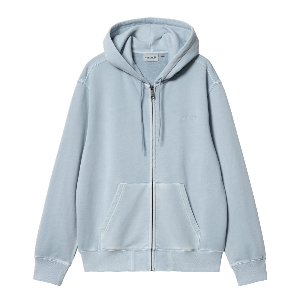 Carhartt Wip Hooded Duster Script Jacket Misty Sky Garm Bleu I033619-0w9-gd