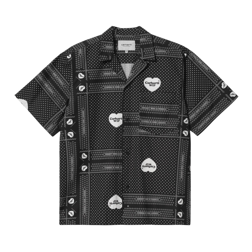 Carhartt Wip S/S Heart Bandana Shirt Black/White Print I033075-24m-xx